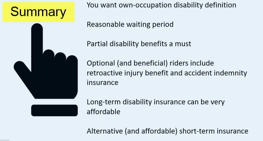 summary which describes a disability insurance for mechanics