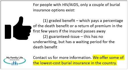 to show the burial insurance options for people with HIV or AIDS