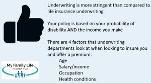 to show disability insurance underwriting
