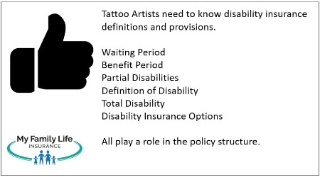 to show tattoo artists the basic plan provisions in a disability insurance policy