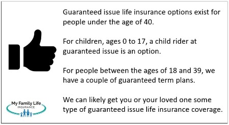 to introduce the guaranteed issue life insurance options for those under the age of 40.