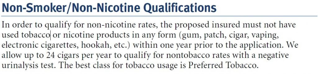 non-smoker guidelines for people