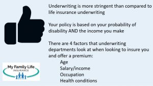 give a summary of disability insurance underwriting for millennials