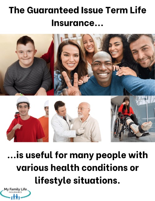 to show various images of people on who guaranteed issue term life insurance might be good for.