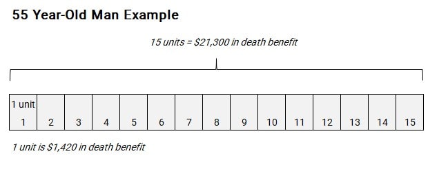 to show how the unit pricing works in the colonial penn 995 plan