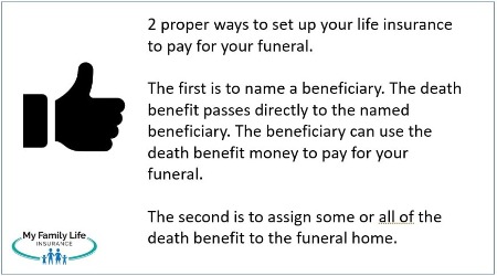 to show the 2 ways to properly pay for your funeral with life insurance.
