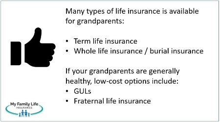 to show life insurance options available for grandparents