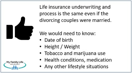 to show life insurance requirements during/after divorce