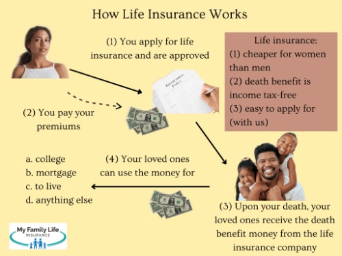 to illustrate how life insurance works for women