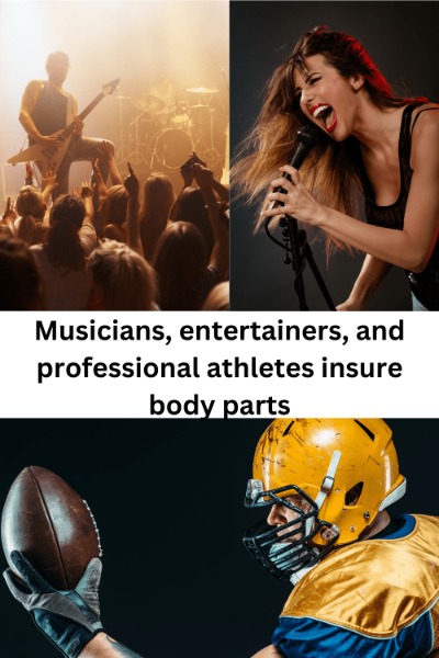 show how entertainers get body part insurance.